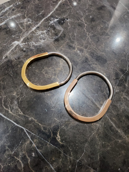 Lock bracelet rosegold and silver