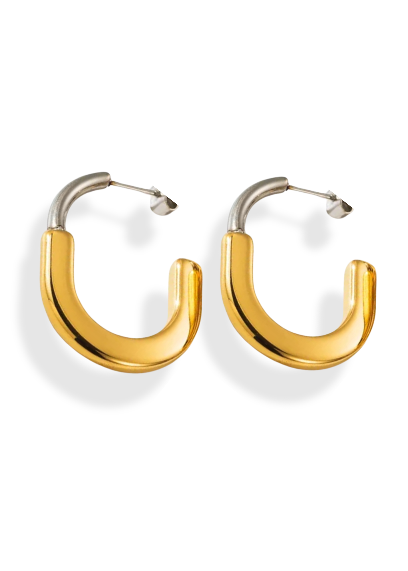 Lock aretes gold and silver