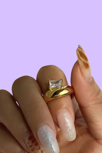 Anillo chunky zirconia