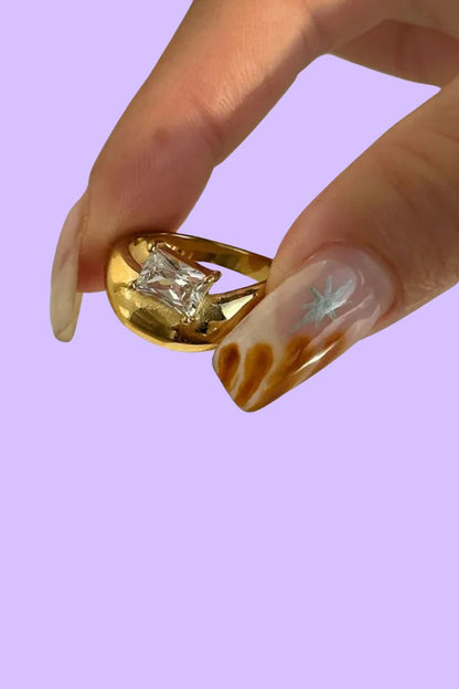 Anillo chunky zirconia