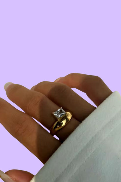 Anillo chunky zirconia