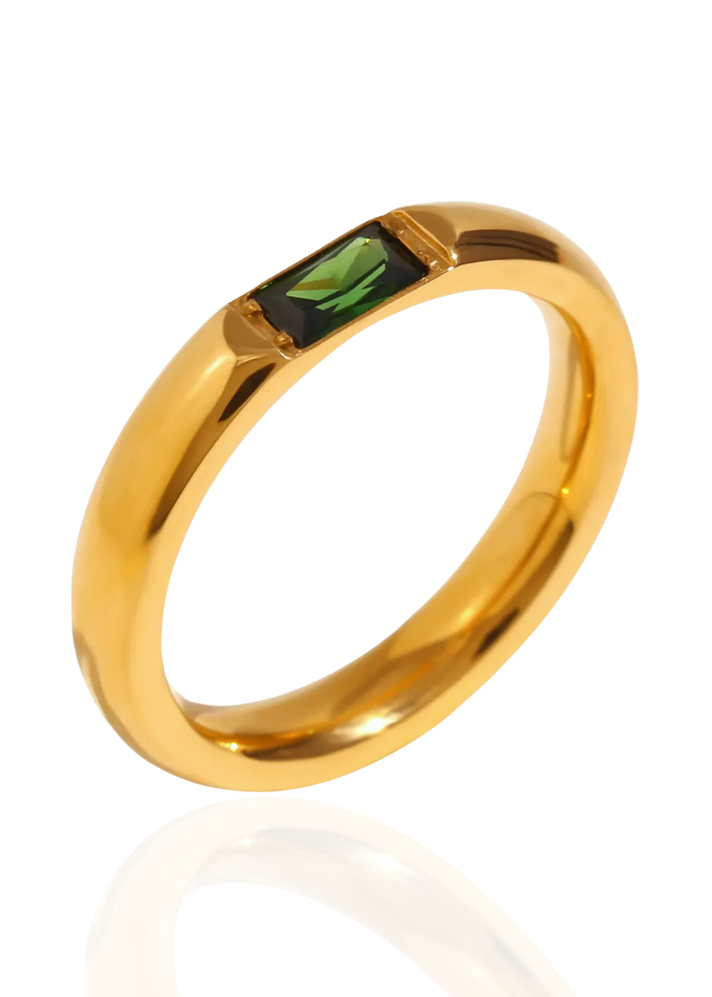 Birthstone chunky ring Mayo Esmeralda