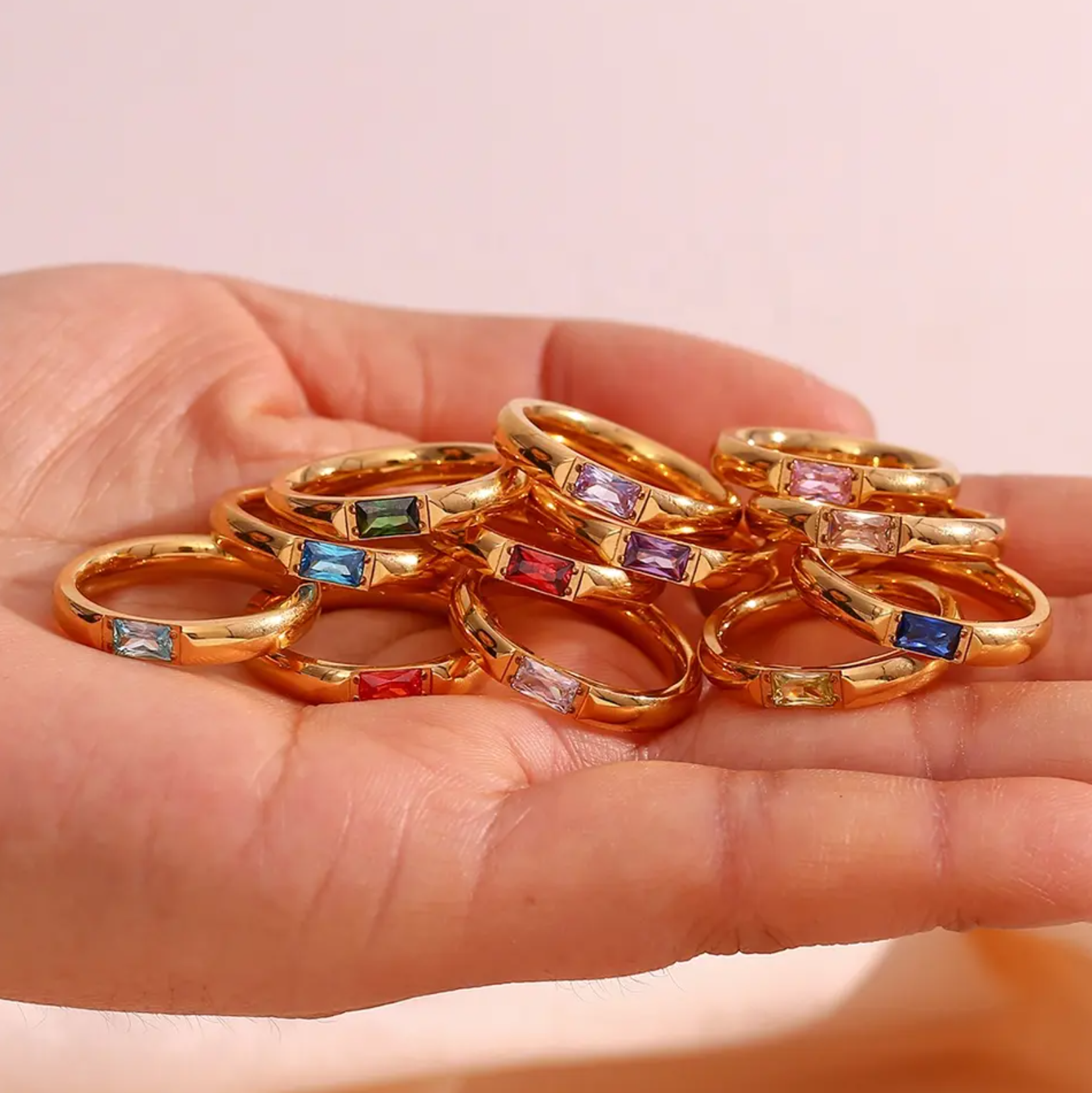 Birthstone chunky ring Mayo Esmeralda