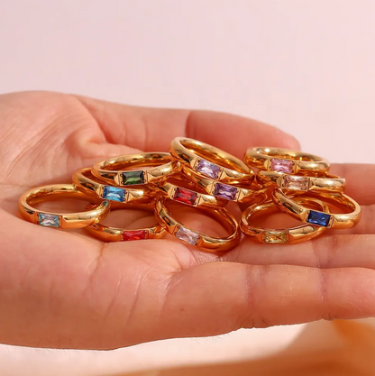 Birthstone chunky ring Septiembre Zafiro