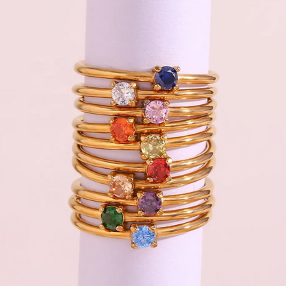 Birthstone delicate ring Octubre Turmalina