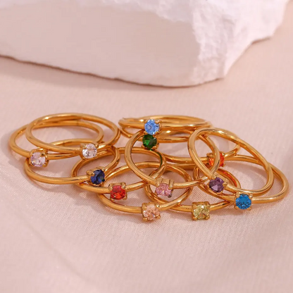 Birthstone delicate ring Mayo Esmeralda