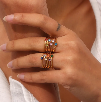 Birthstone delicate ring Febrero Amatista
