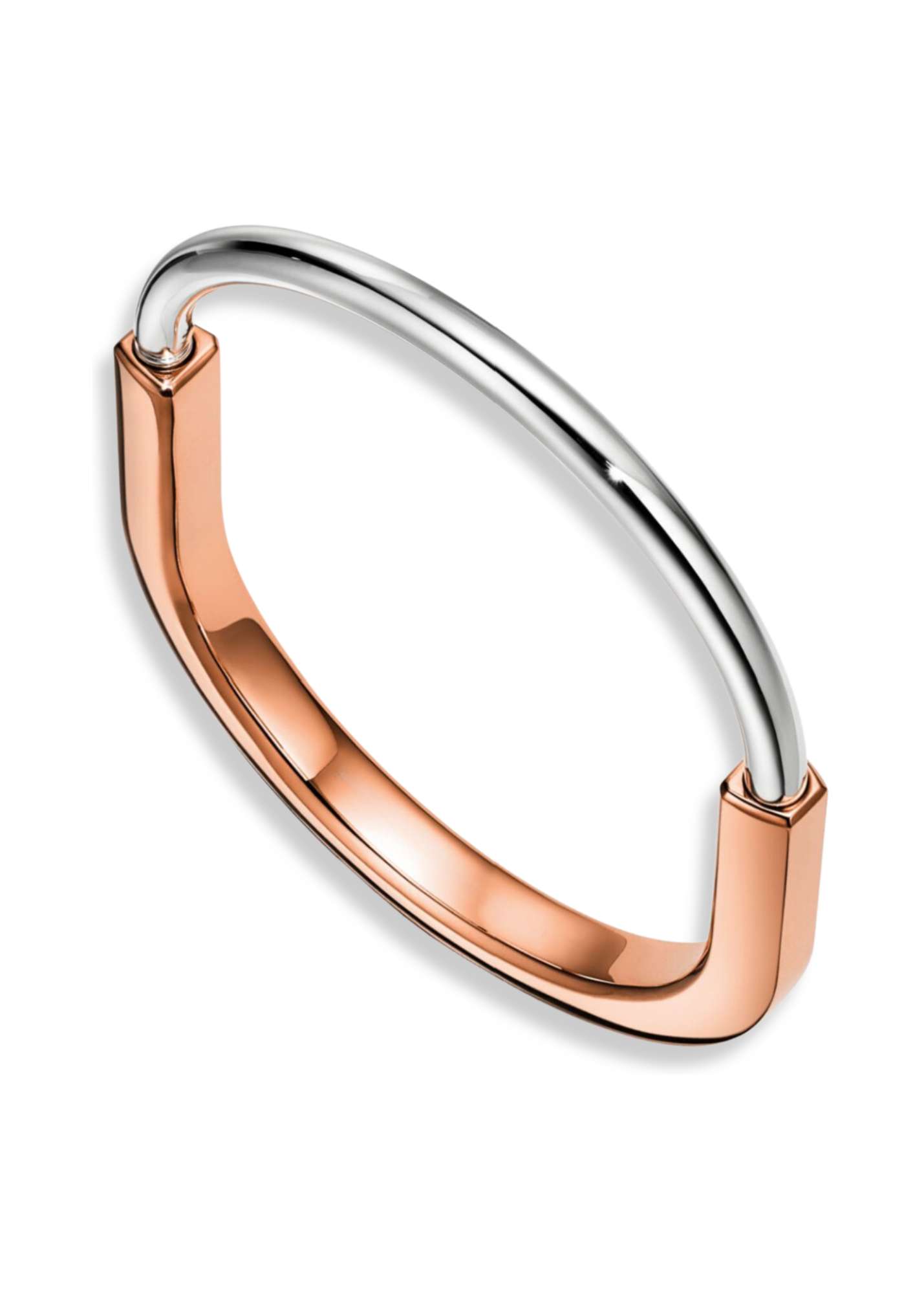 Lock bracelet rosegold and silver