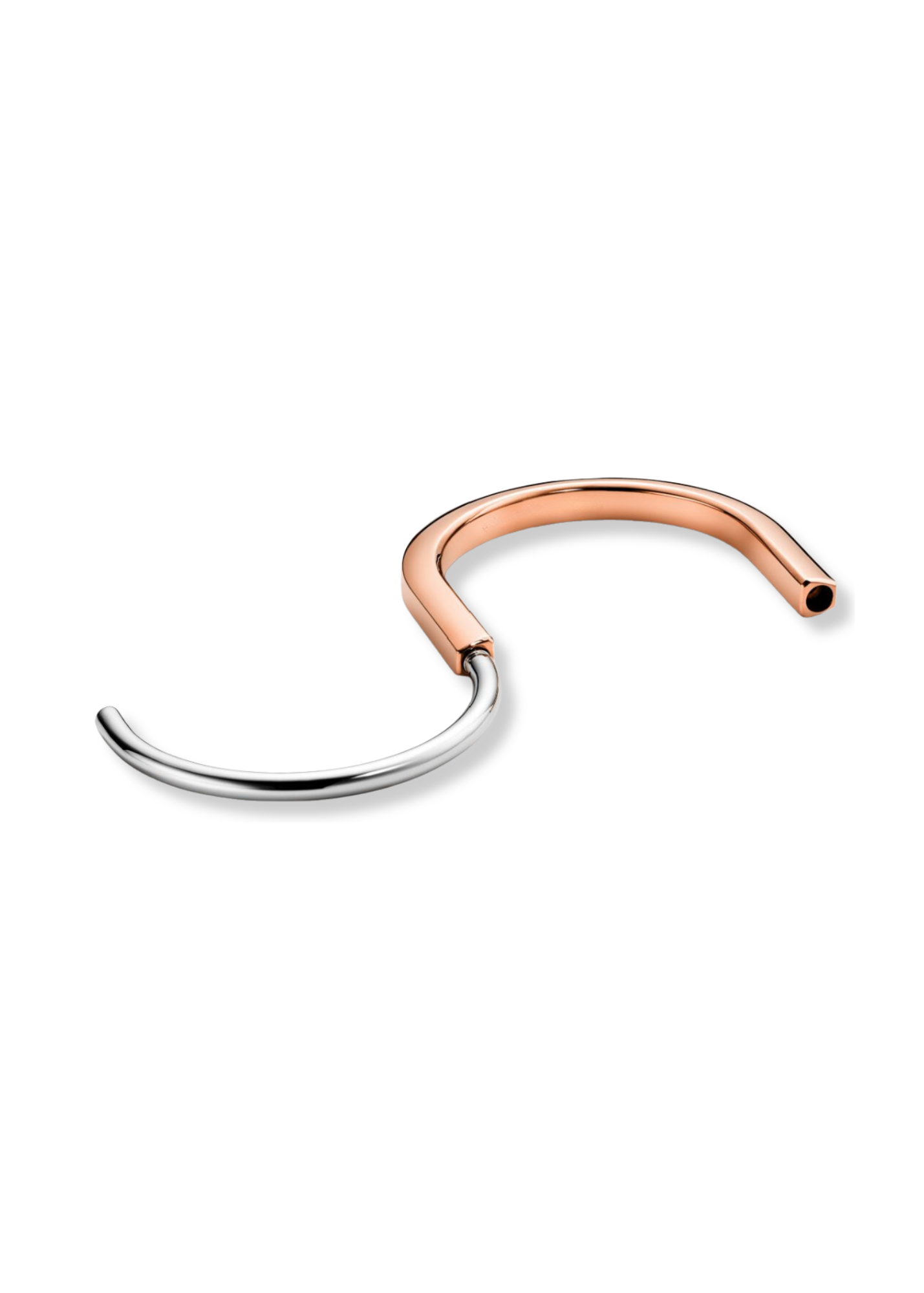 Lock bracelet rosegold and silver