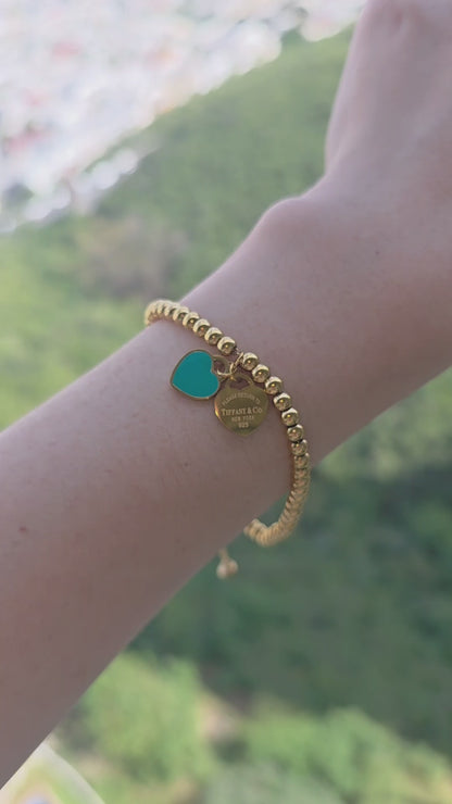 Corazon Tiffany dorado brazalete
