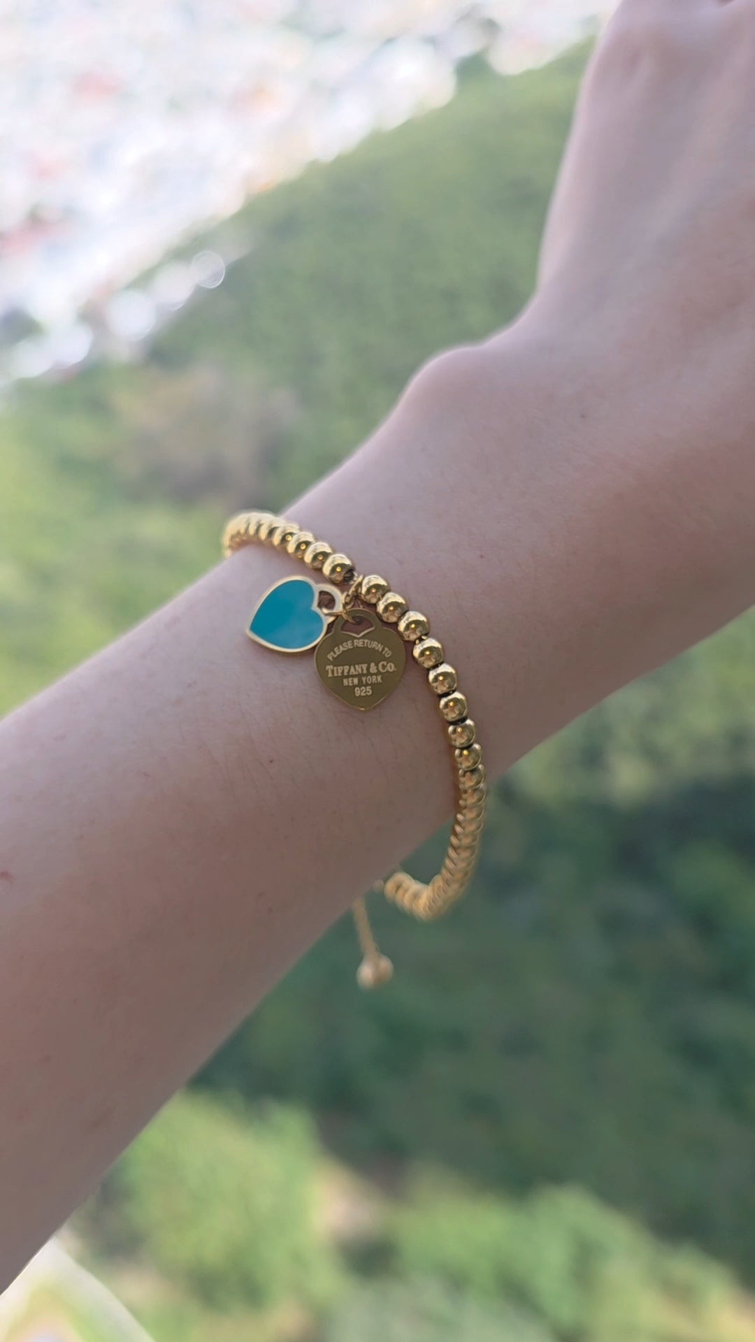Corazon Tiffany dorado brazalete