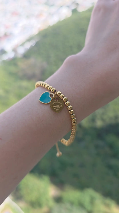 Corazon Tiffany dorado brazalete