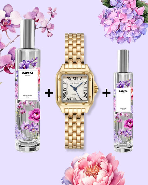 Set día de las madres (Reloj + Perfume grande + perfume bolsillo)