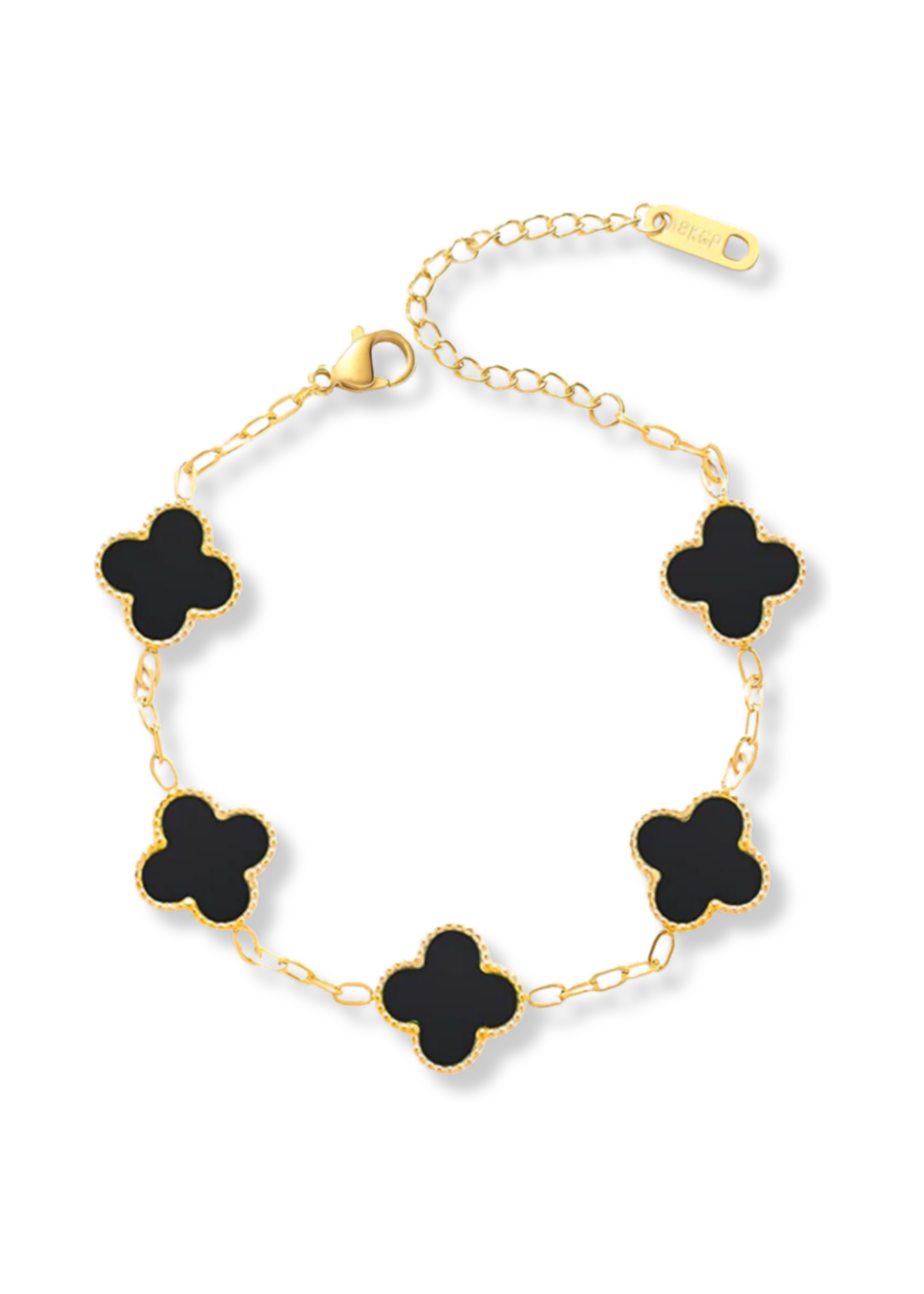 Trebol brazalete negro