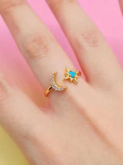 Anillo Luna y Turquesa