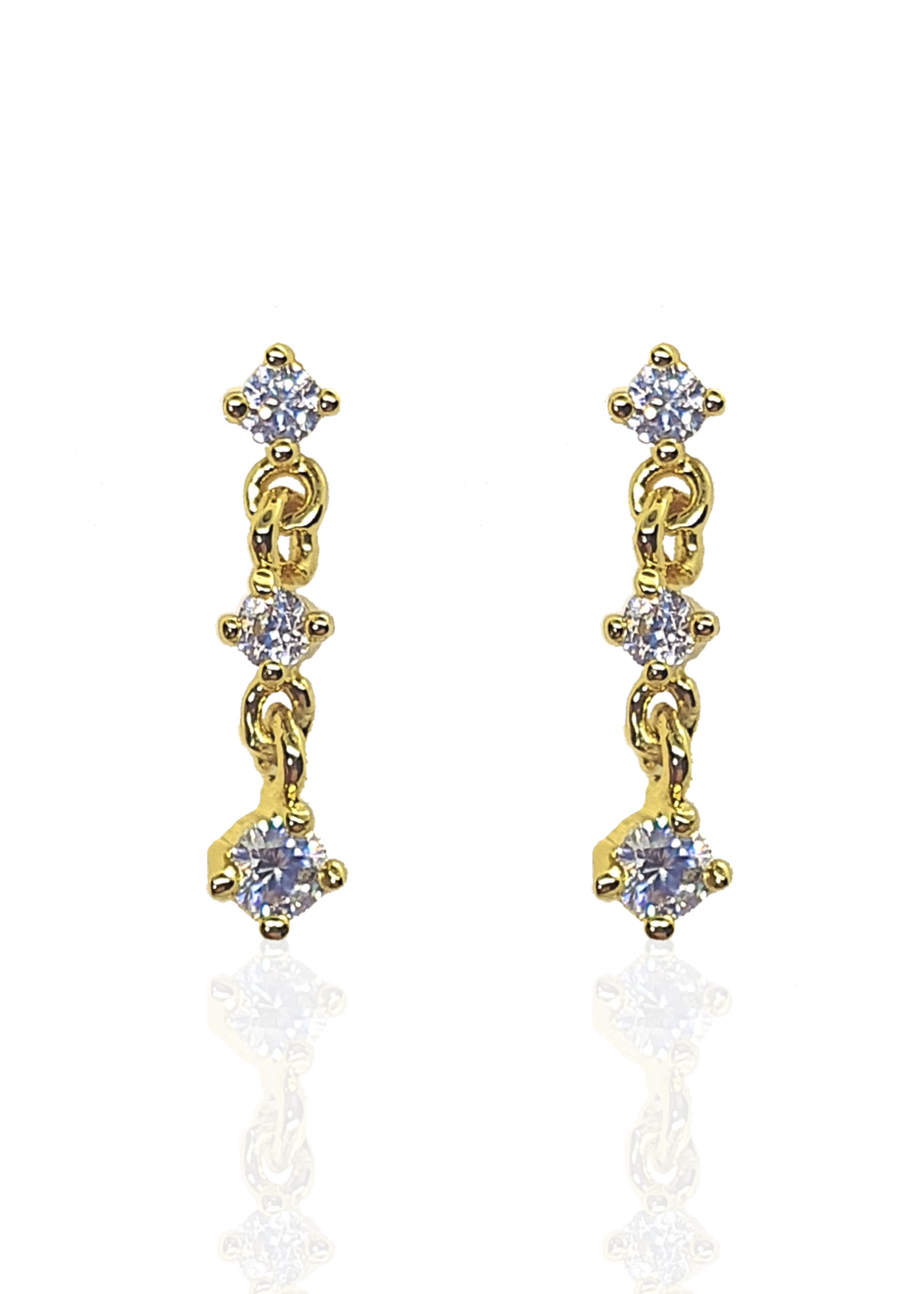 Stud largo con 3 zirconias