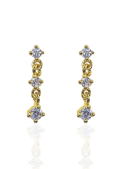 Stud largo con 3 zirconias
