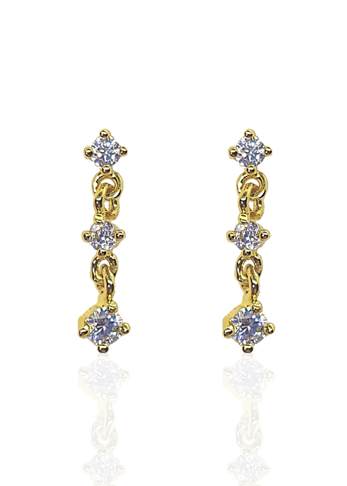 Stud largo con 3 zirconias