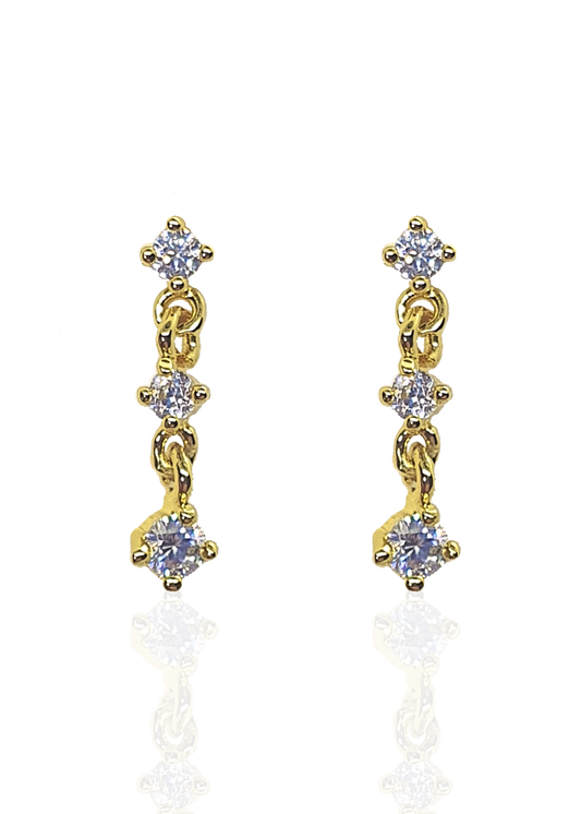 Stud largo con 3 zirconias