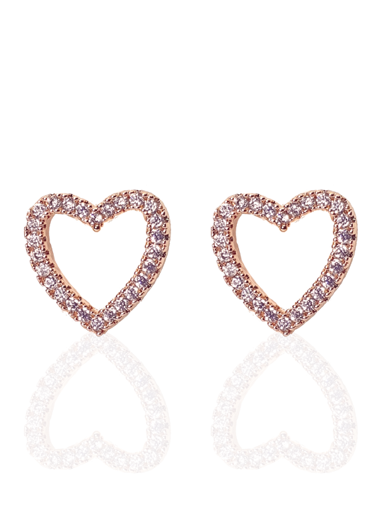 Studs Corazon zirconia rose gold
