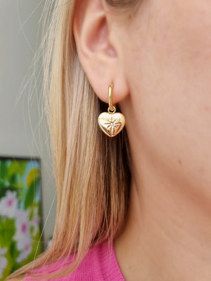 Dainty Heart hoops