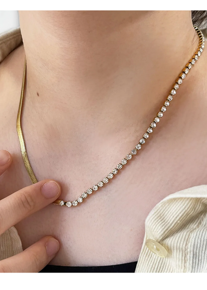 Snake tennis necklace